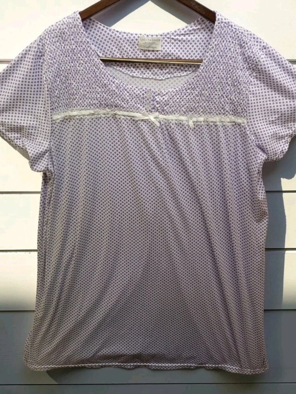 Lati Fashion Intimates Sz L Nightgown Collection Granny Nap Gown Fuschia Purple